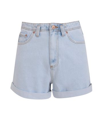 NEW Ex New Look 6-18 High Waisted Blue Denim Shorts Summer Holiday 