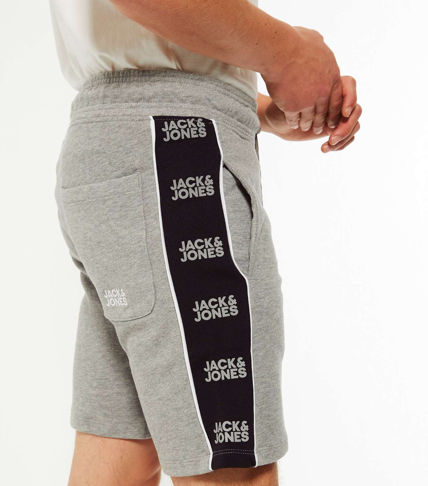 Jack & Jones Grey Logo Jersey Shorts  Image 3