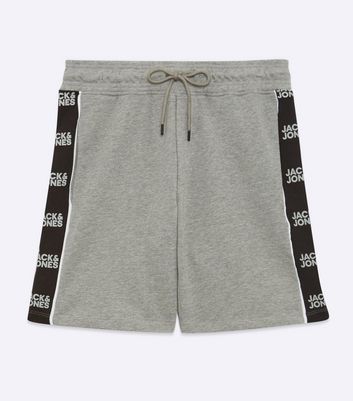 Image of Jack & Jones Grey Logo Jersey Shorts New Look