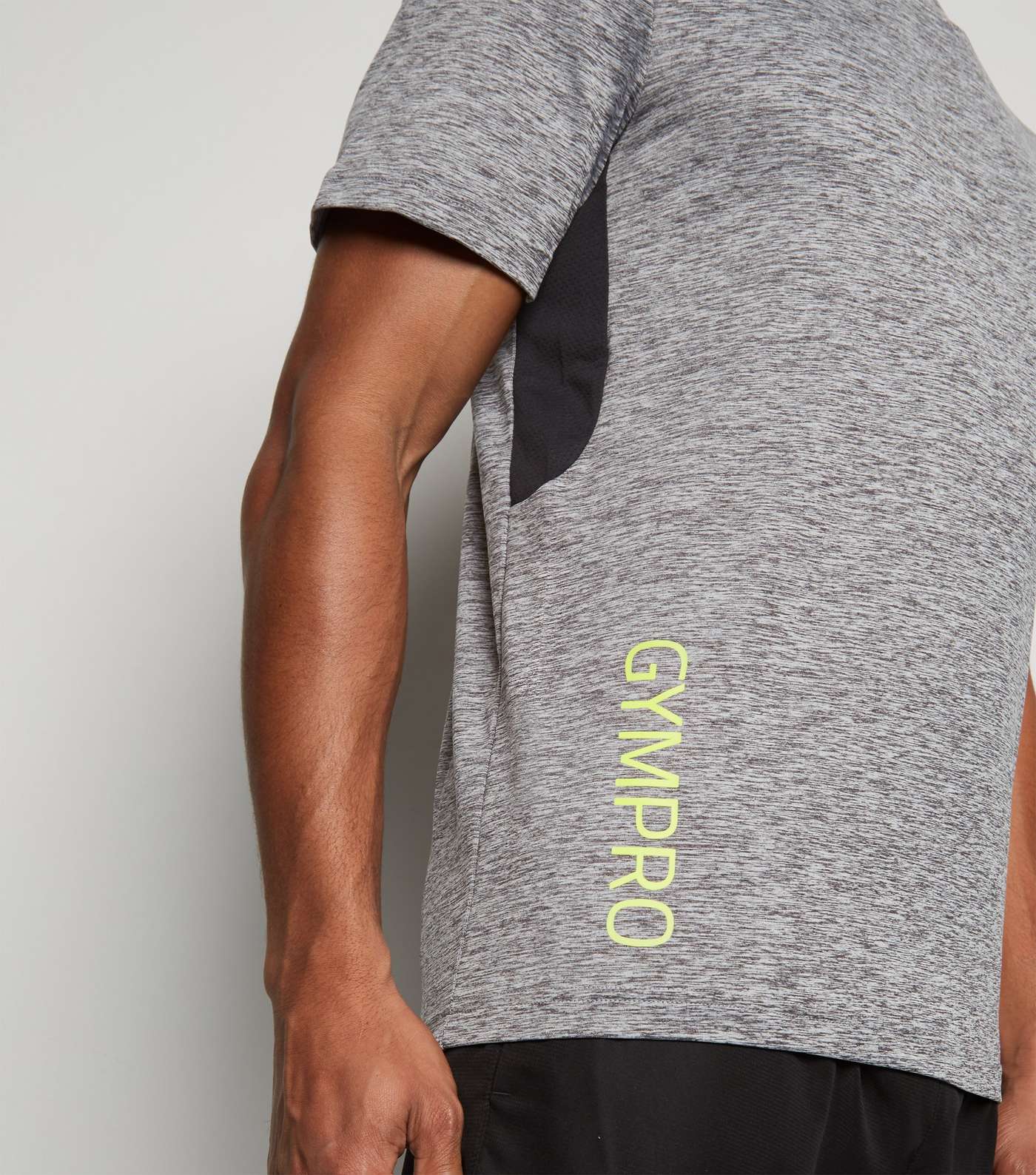GymPro Pale Grey Mesh Panel T-Shirt Image 5