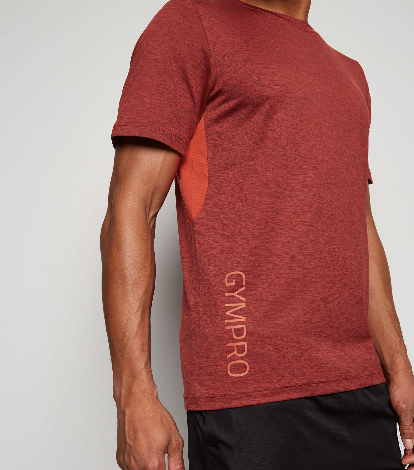 GymPro Red Mesh Panel T-Shirt Image 5