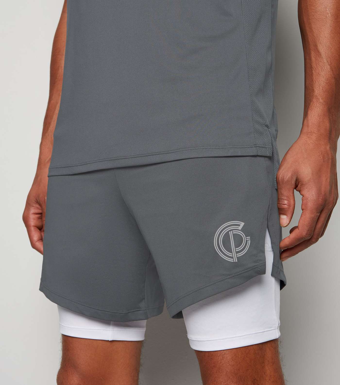 GymPro Grey Training Shell Shorts Image 5