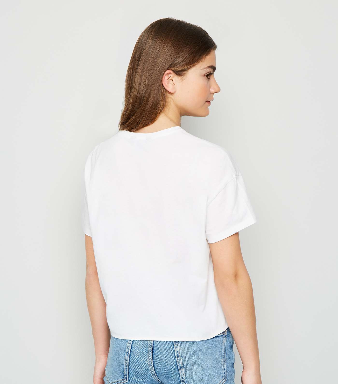 Girls White Tie Front T-Shirt Image 3