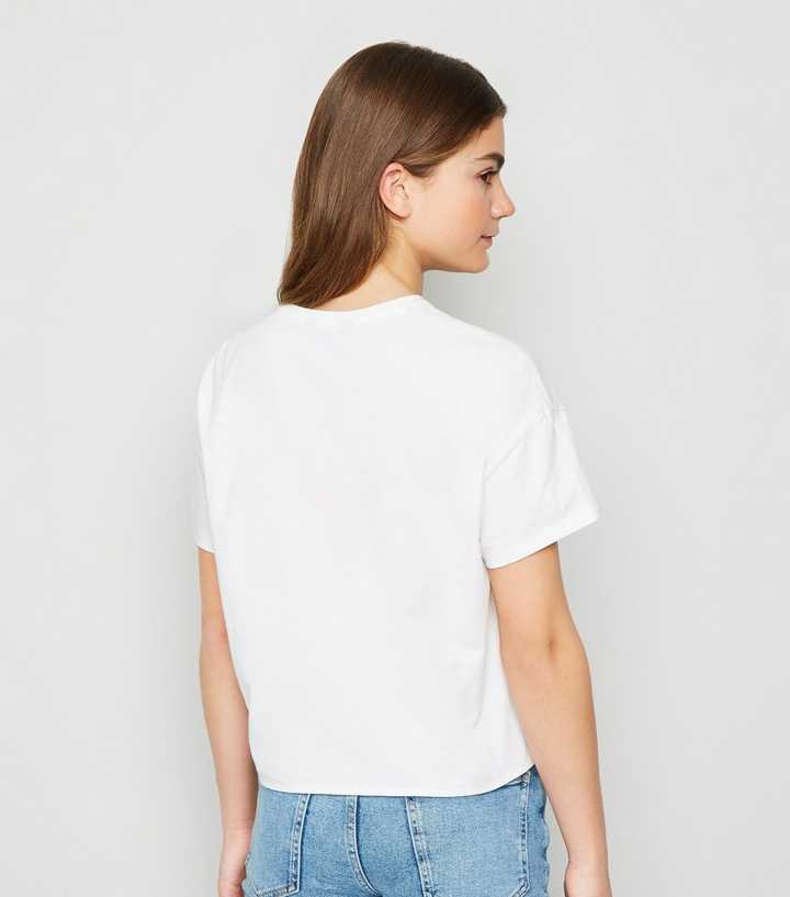 women's white tie front t shirt