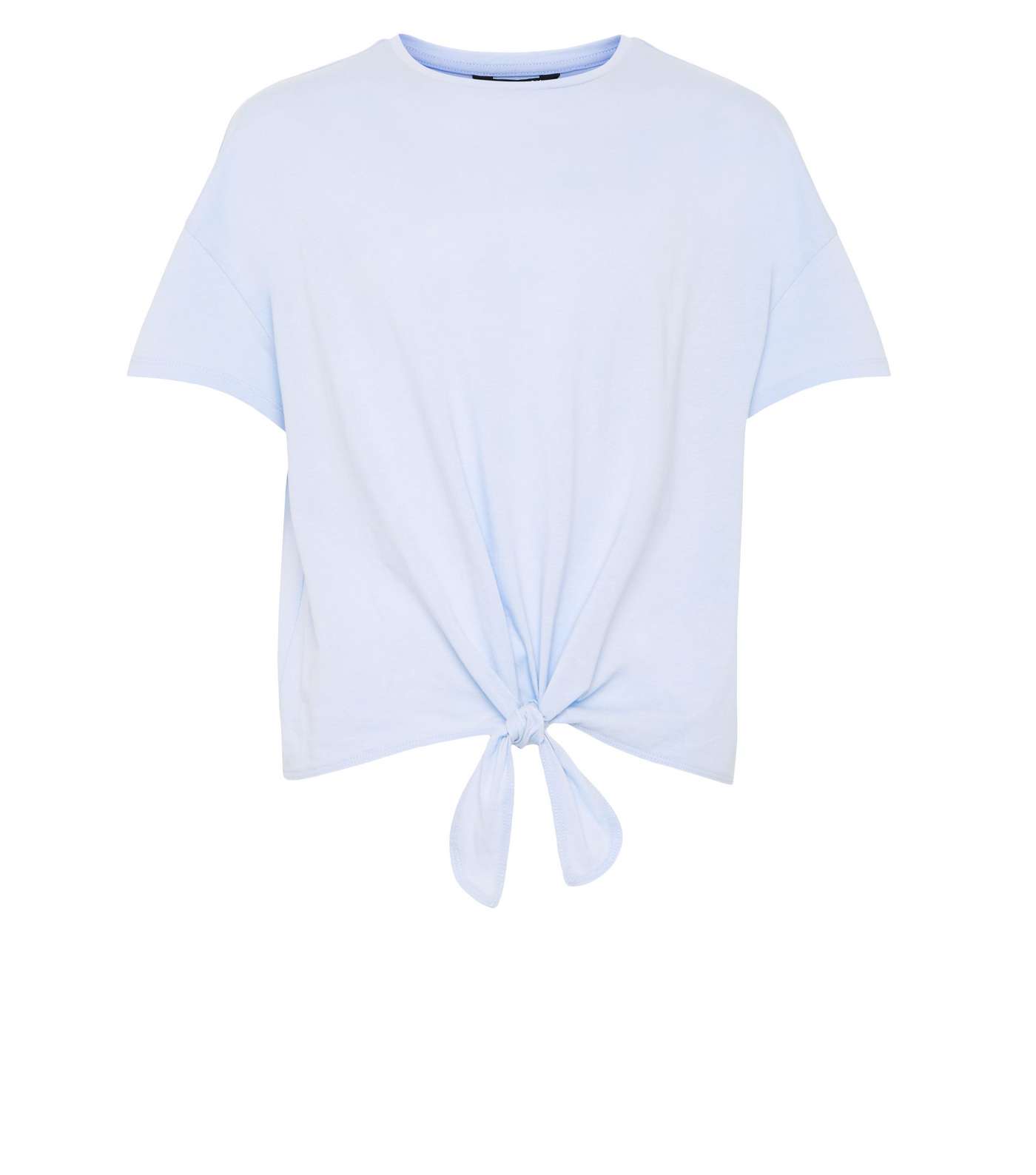 Girls Pale Blue Tie Front T-Shirt Image 4