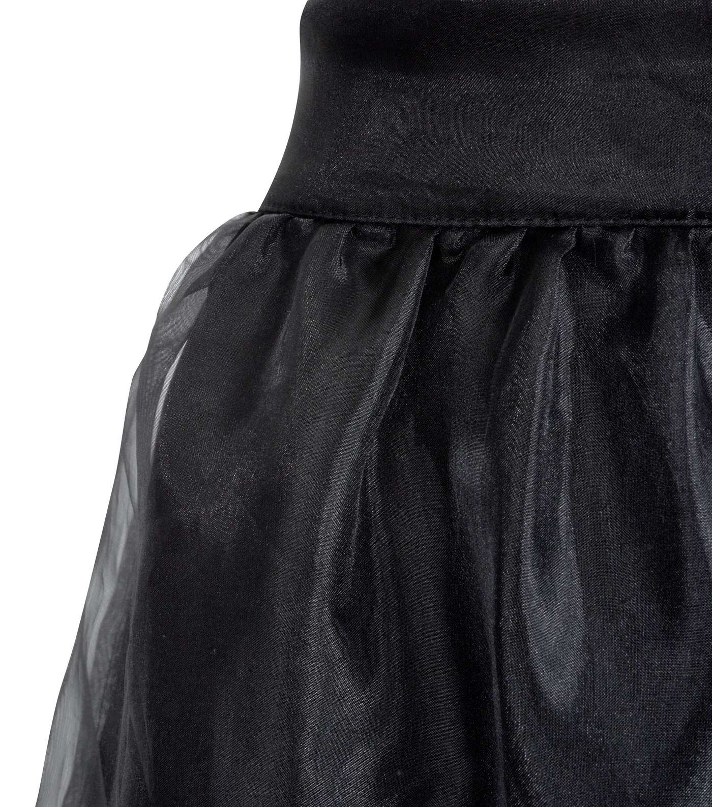 Black Organza Tiered Midi Skirt Image 3