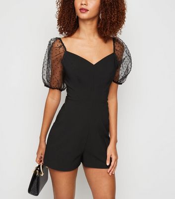 puff sleeve playsuits