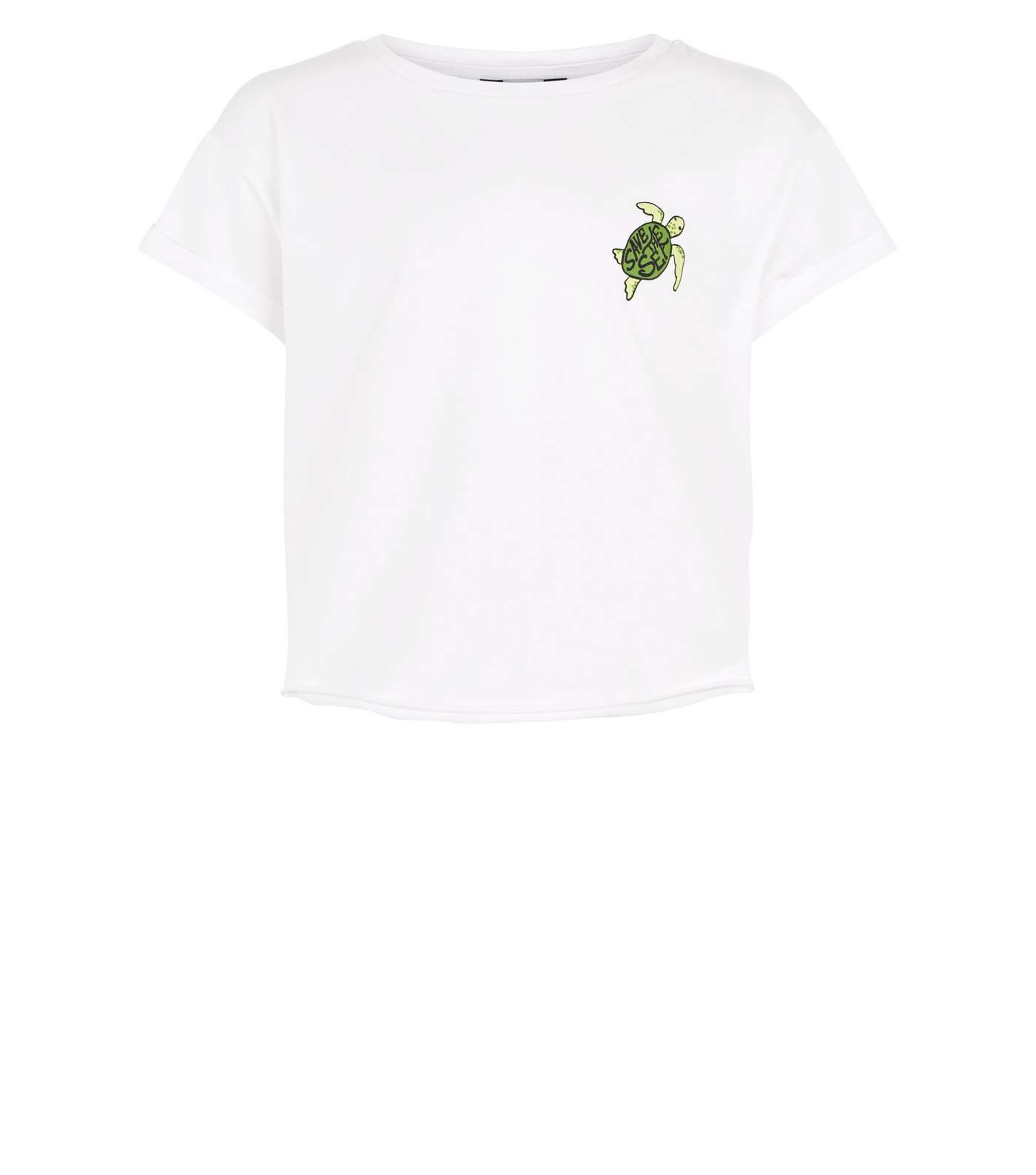 Girls White Turtle Print Boxy T-Shirt Image 4
