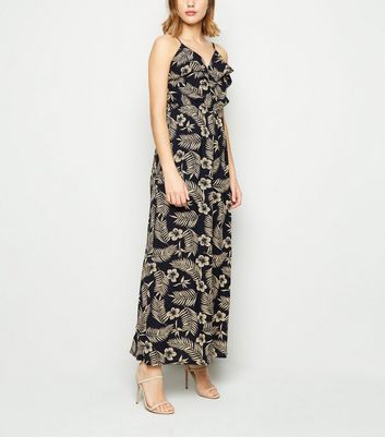 Mela Navy Leaf Print Maxi Dress | New Look