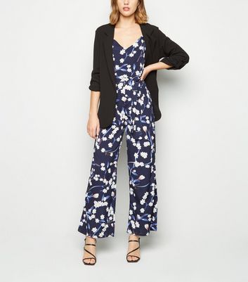navy floral jumpsuit