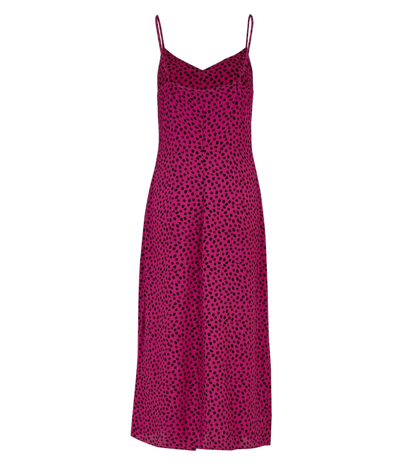 Pink Abstract Spot Midi Slip Dress  Image 2
