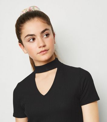 Girls Black Choker Neck Dress | New Look