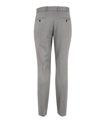 Image of Jack & Jones Grey Marl Pinstripe Trousers New Look