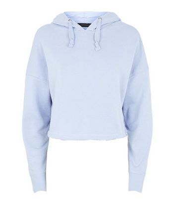 cropped hoodie blue