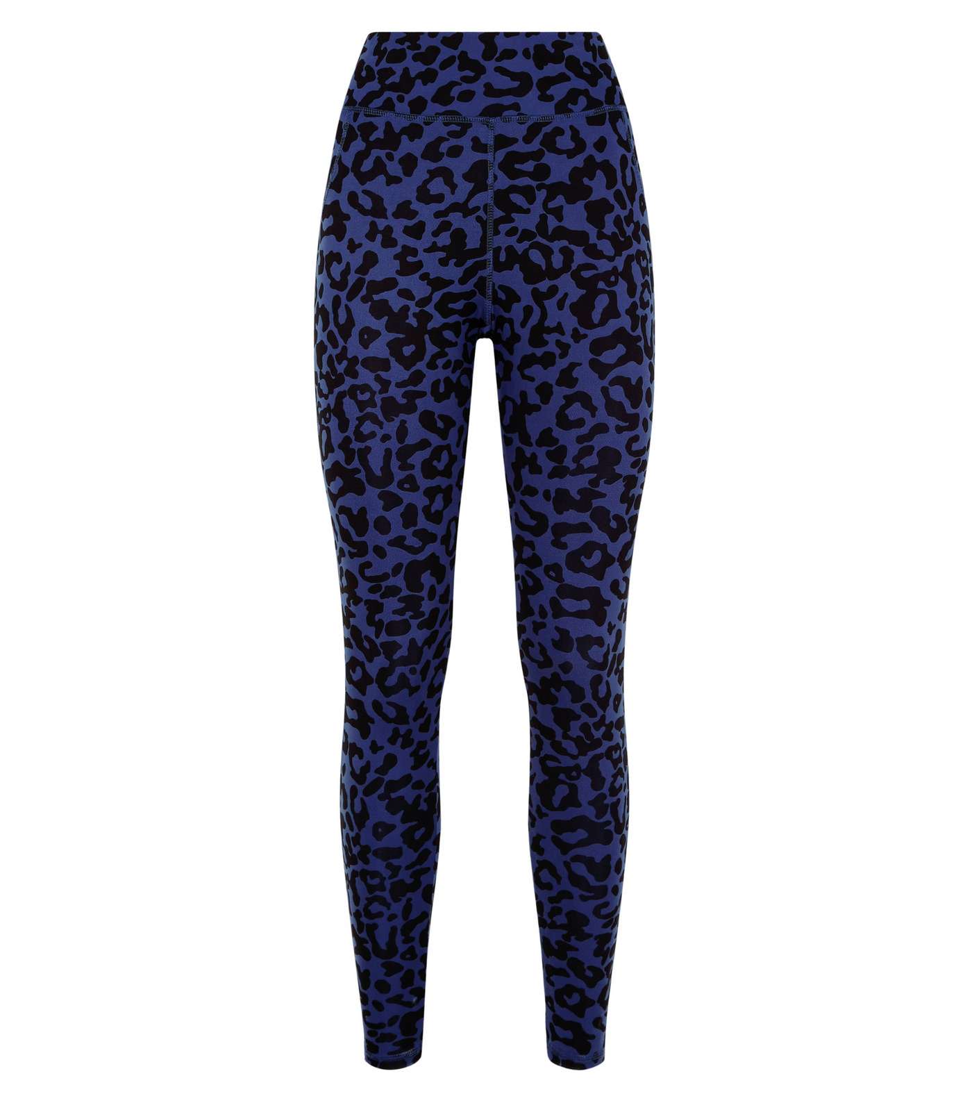 Blue Leopard Print Sports Leggings Image 4