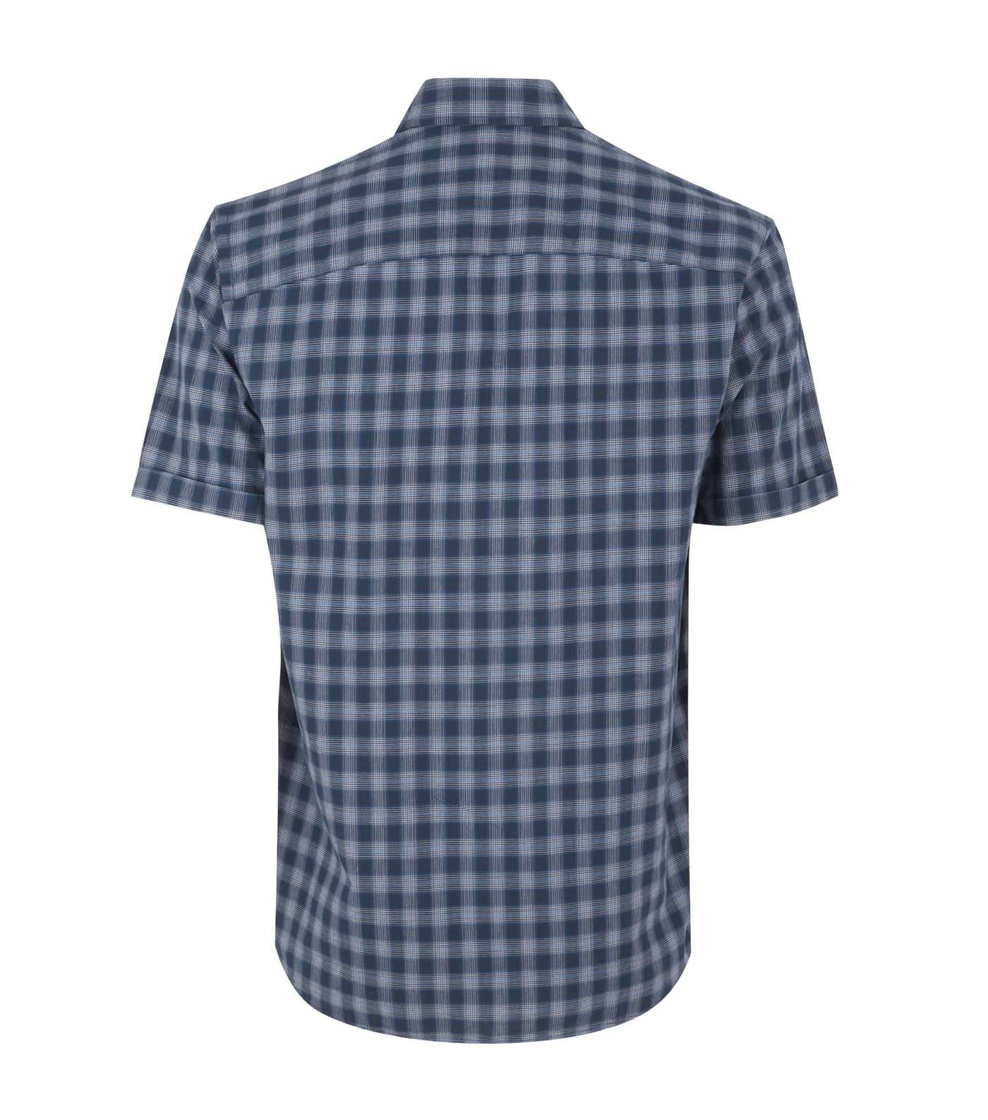 Jack & Jones Navy Check Short Sleeve Shirt  Image 2