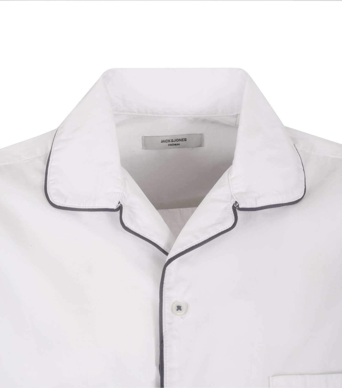 Jack & Jones White Piped Collared Shirt  Image 3