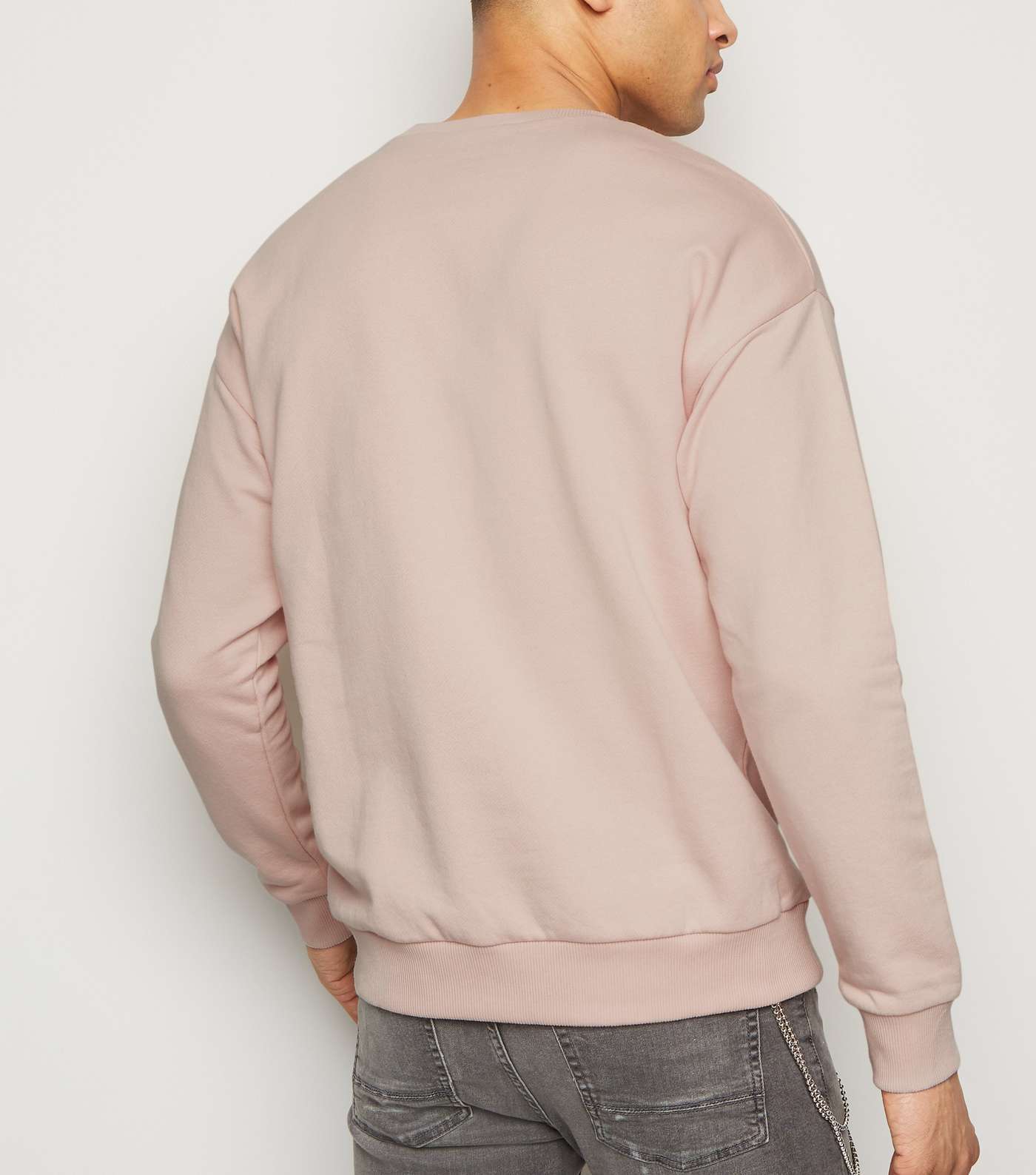 Pink Pocket Front Crew Neck Sweatshirt Image 3