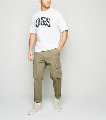 Image of Only & Sons White Logo Oversized T-Shirt New Look