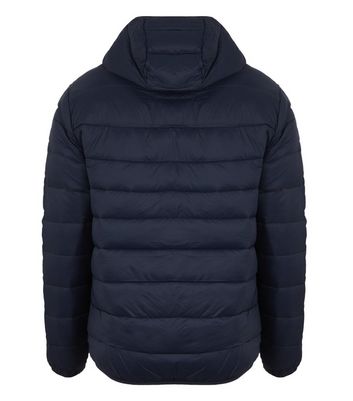 Image of Jack & Jones Navy Hooded Puffer Jacket New Look