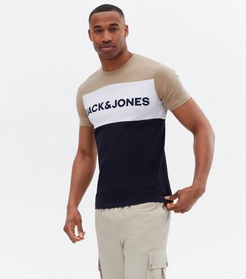 Jones Stone Colour Block Logo T-Shirt 