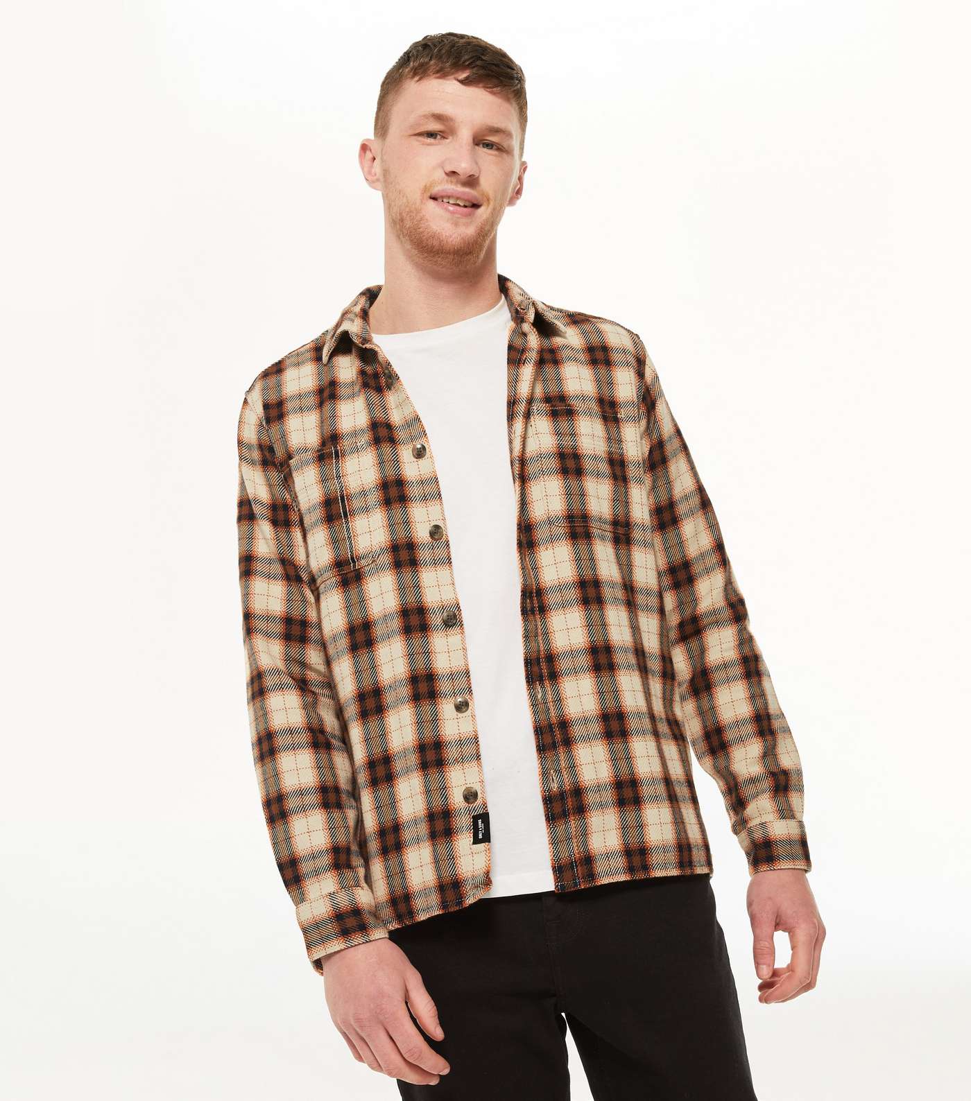 Only & Sons Cream Check Long Sleeve Shirt