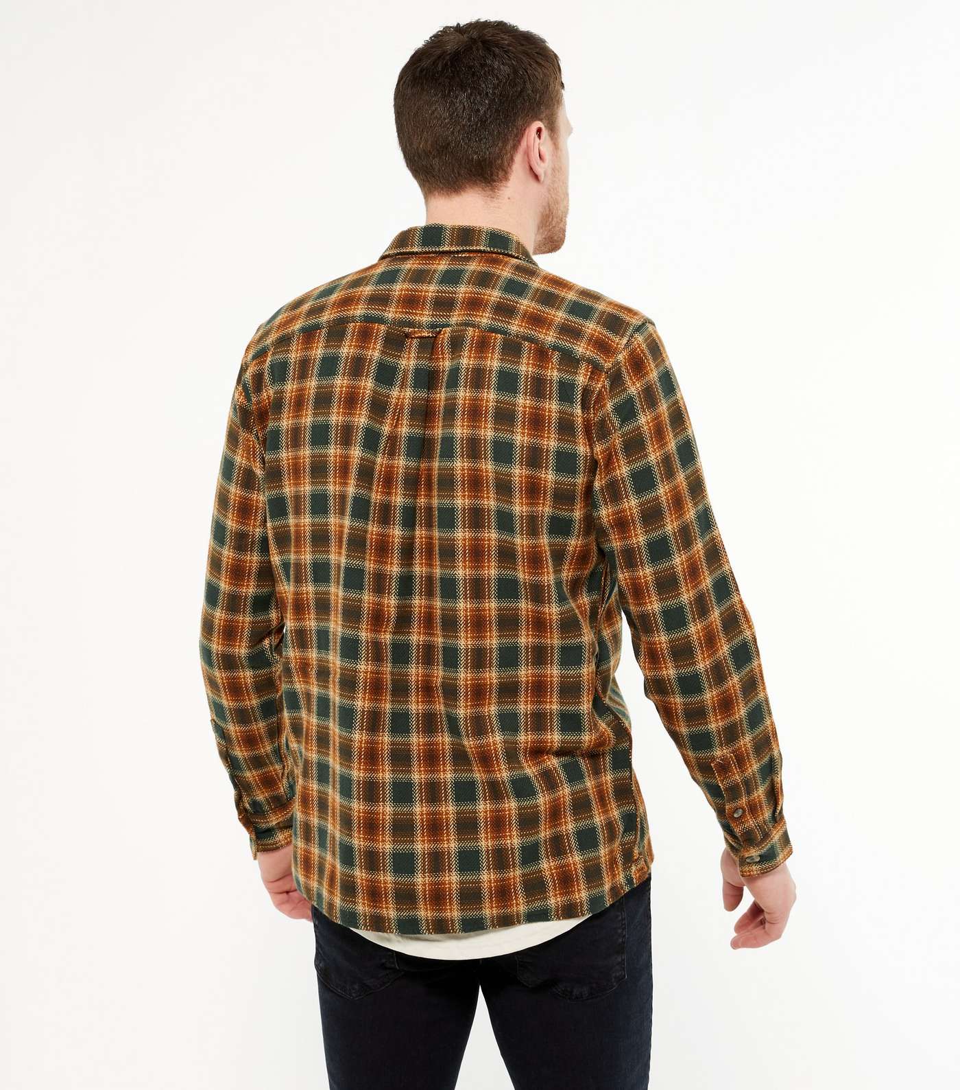 Only & Sons Orange Check Long Sleeve Shirt Image 4