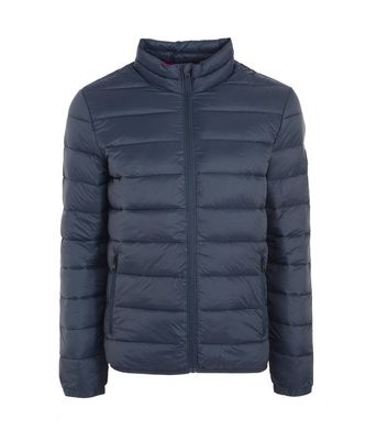 Image of Jack & Jones Navy Padded Puffer Jacket New Look