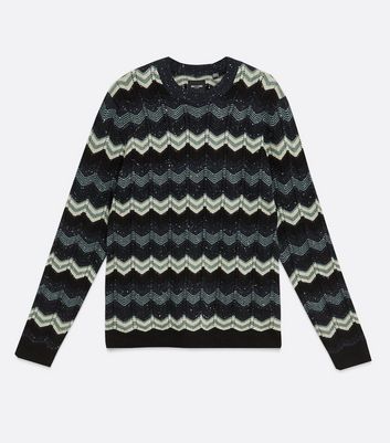 Image of Only & Sons Navy Chevron Jacquard Jumper New Look