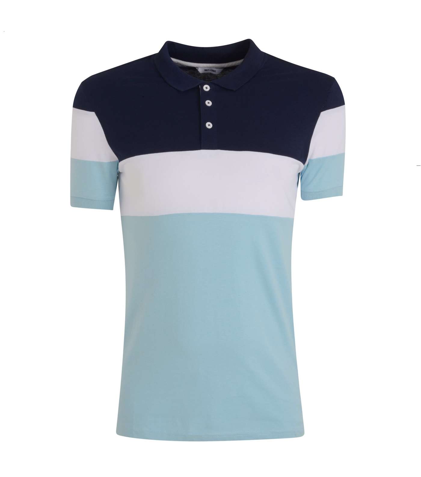Only & Sons Pale Blue Colour Block Polo Shirt