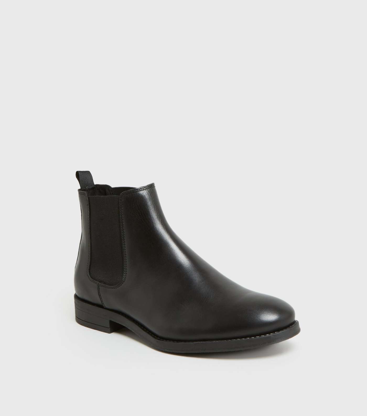 Dark Grey Leather Chelsea Boots Image 3