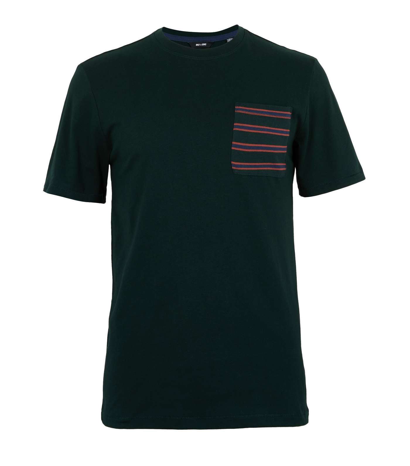 Only & Sons Dark Green Stripe Pocket T-Shirt