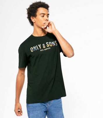 Image of Only & Sons Black Logo T-Shirt New Look