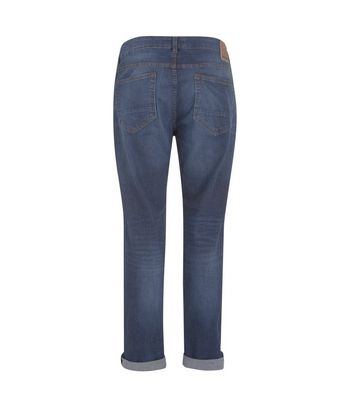 Image of Only & Sons Blue Roll Hem Slim Leg Jeans New Look