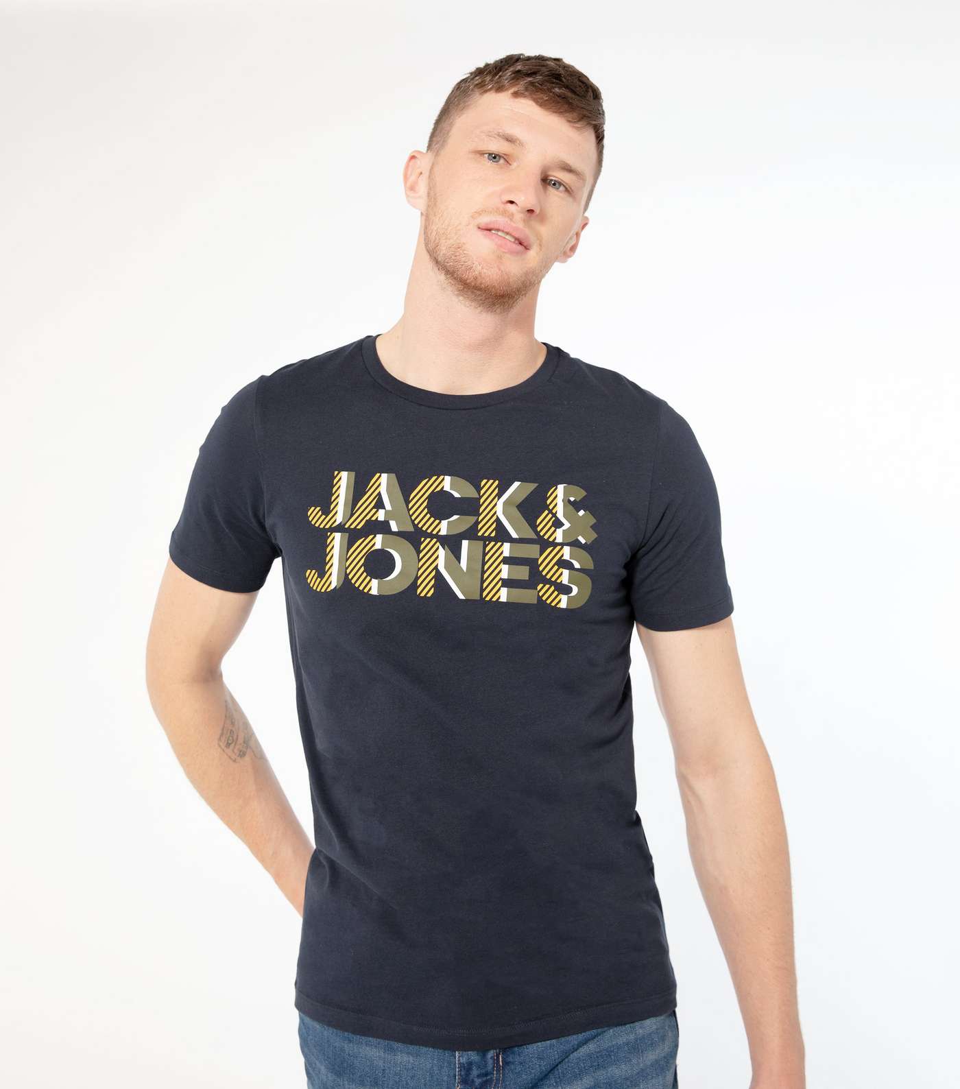 Jack & Jones Navy Short Sleeve Logo T-Shirt 