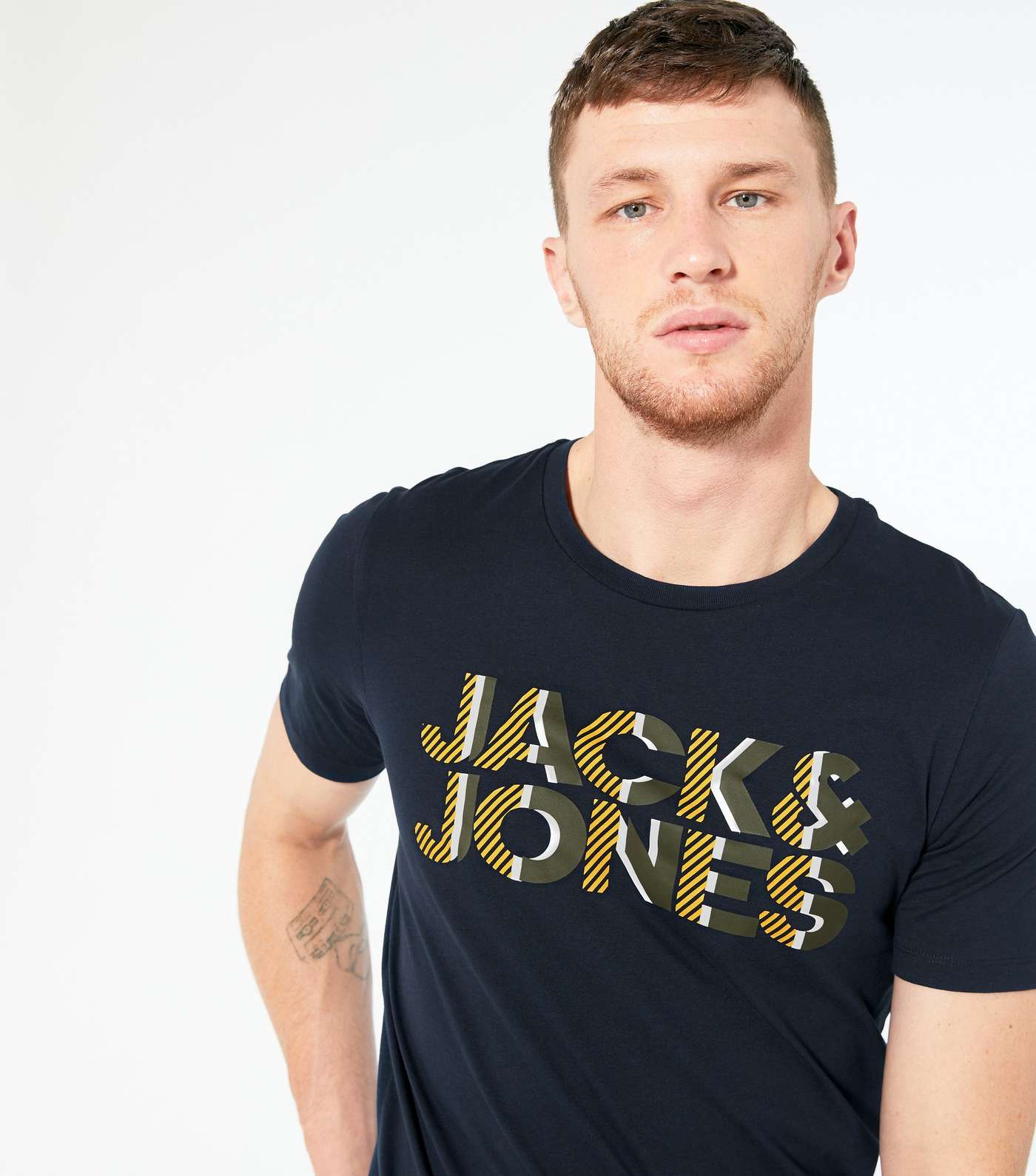 Jack & Jones Navy Short Sleeve Logo T-Shirt  Image 3