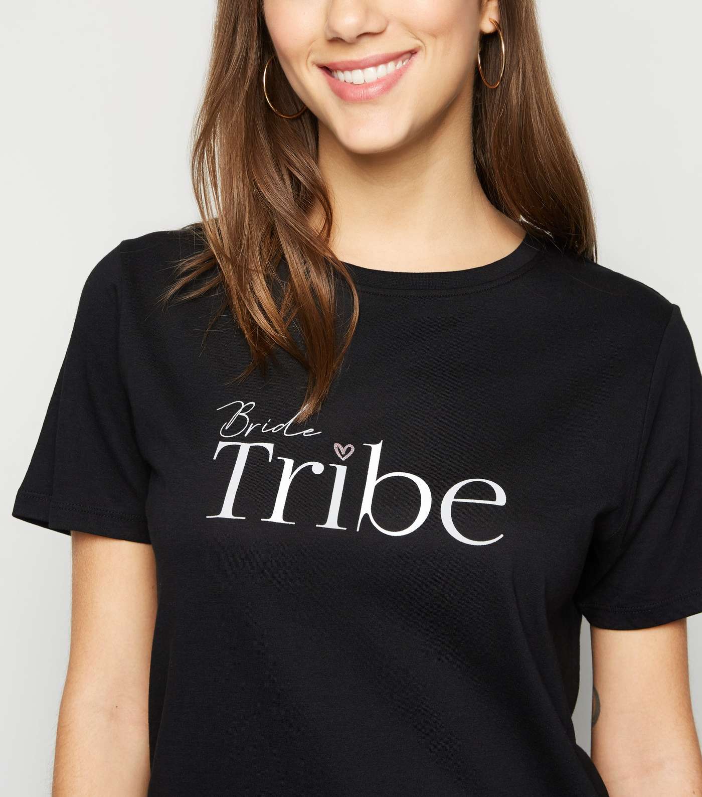 Black Slogan Bride Tribe T-Shirt Image 5