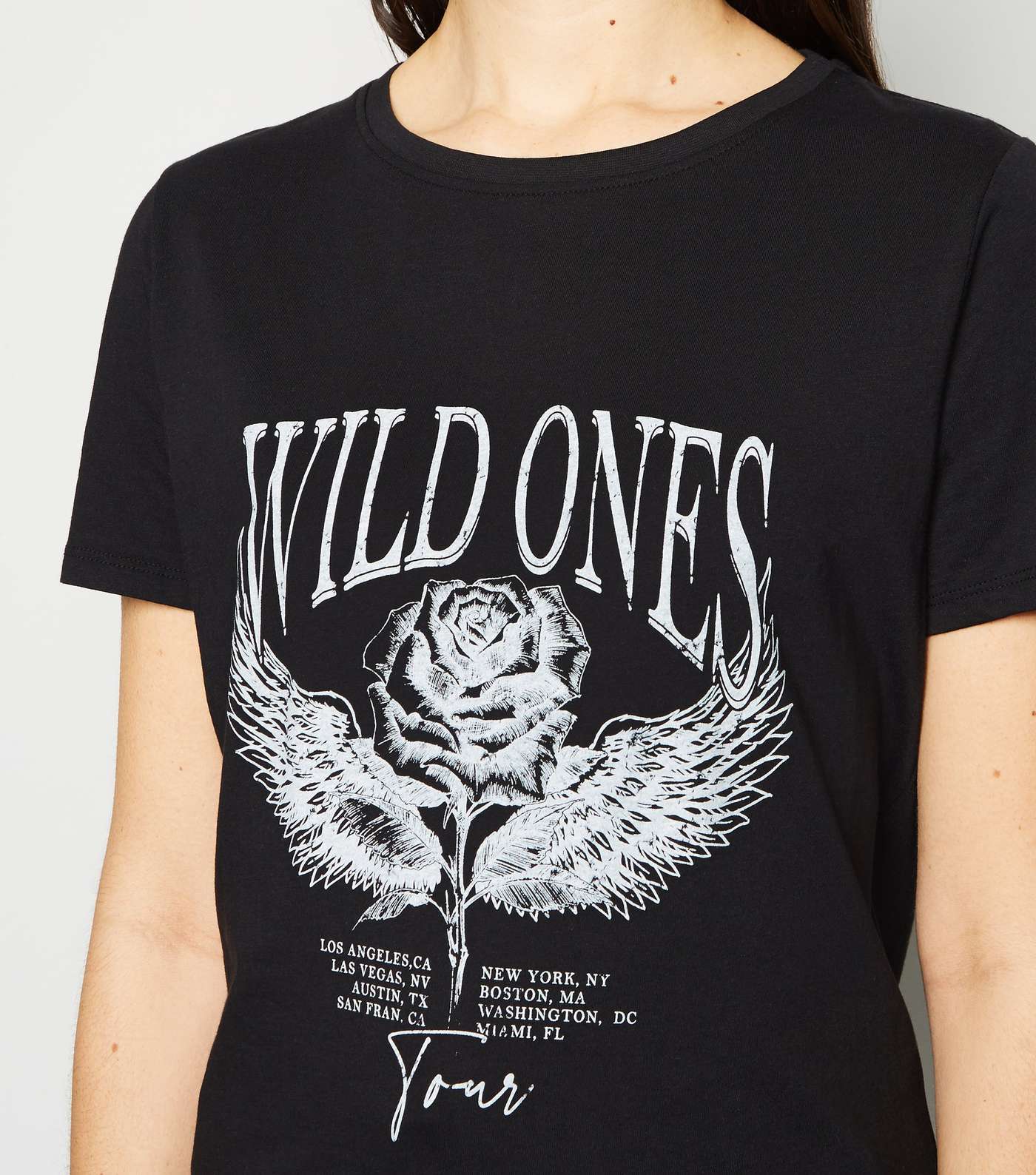 Black Rose Wild Ones Slogan T-Shirt Image 5