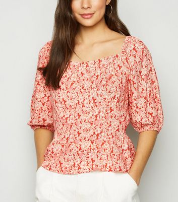 square neck peplum blouse