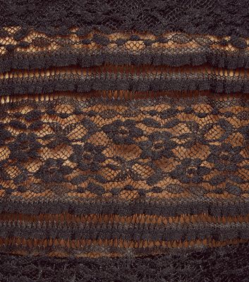 Image of Black Lace Puff Sleeve T-Shirt New Look