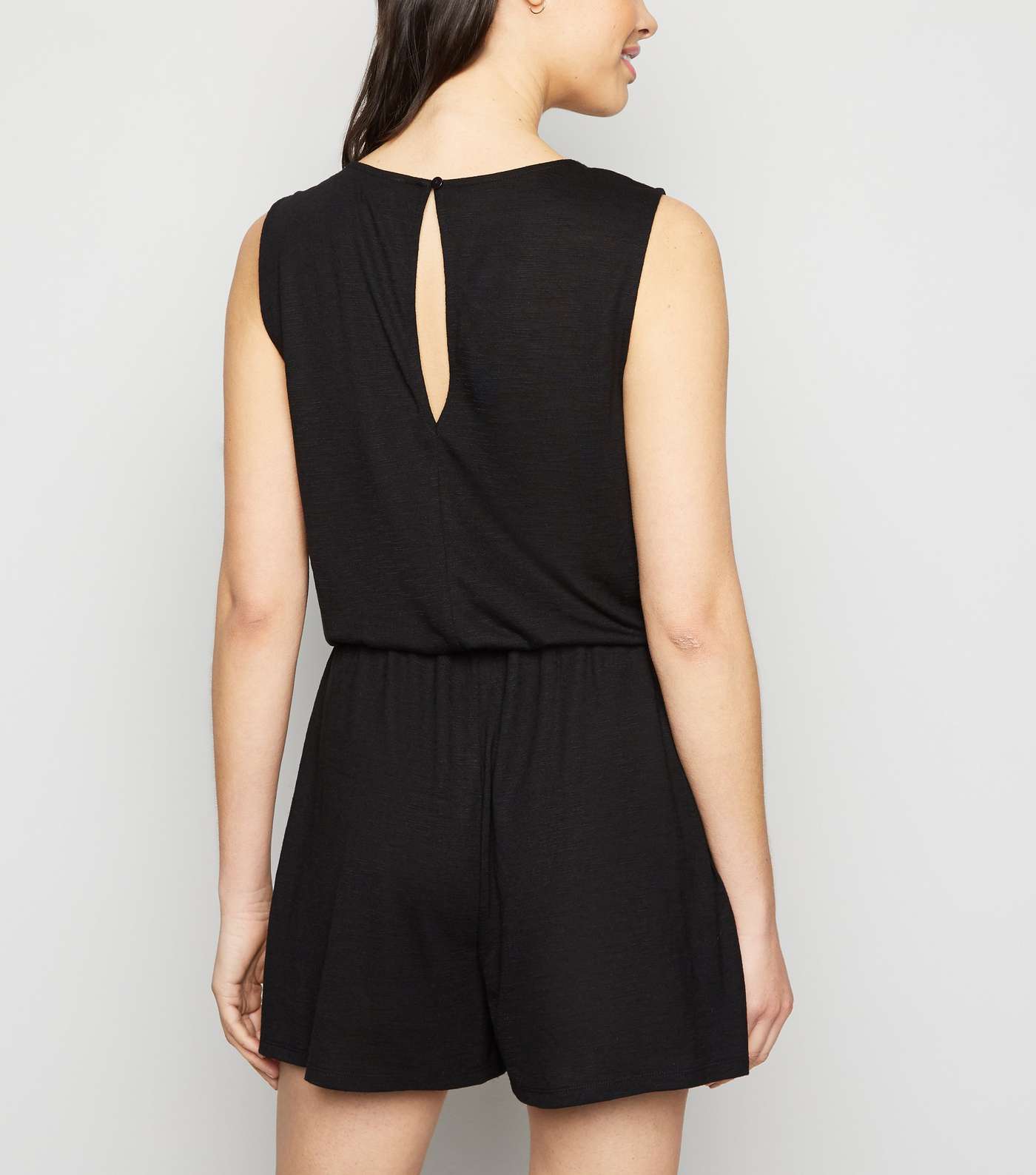 JDY Black Crochet Embroidered Jersey Playsuit  Image 3