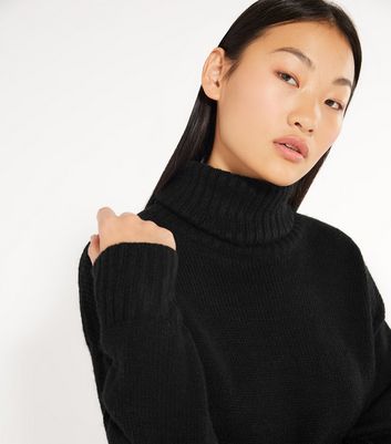 petite black polo neck jumper