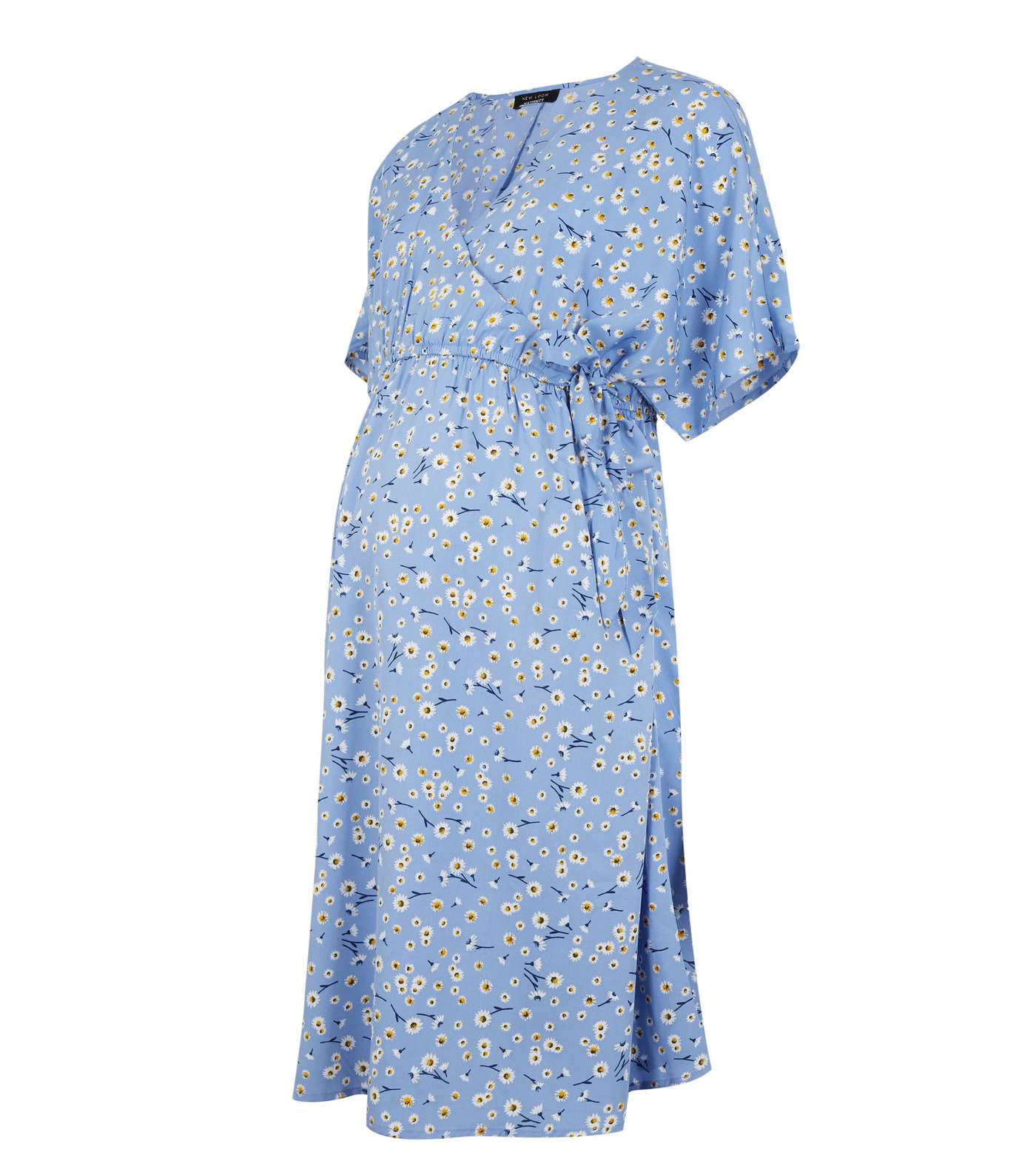 Maternity Pale Blue Daisy Wrap Dress Image 5
