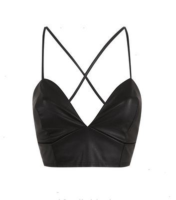 leather look bralette