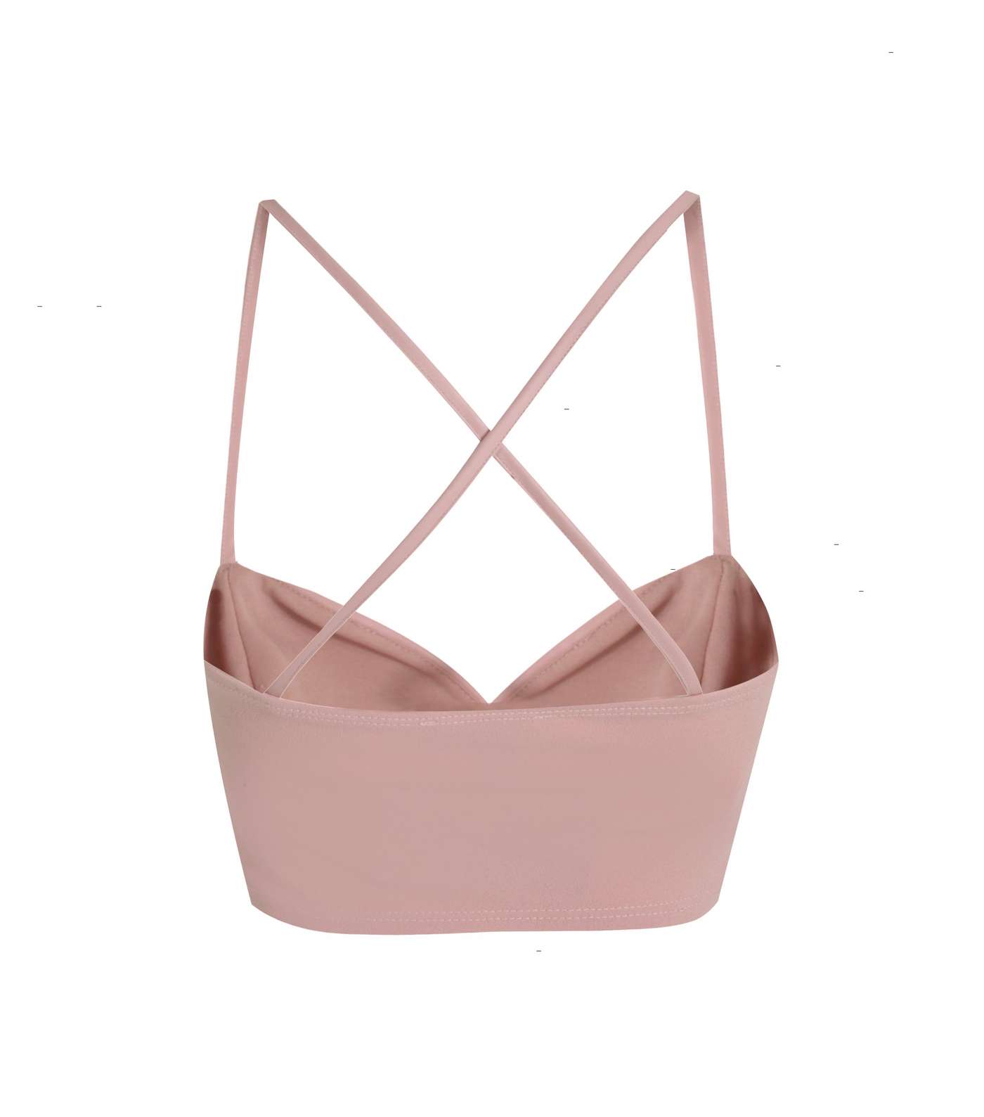 Pale Pink Leather-Look Cross Strap Bralette Image 2