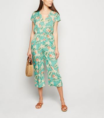 green tropical jumpsuit