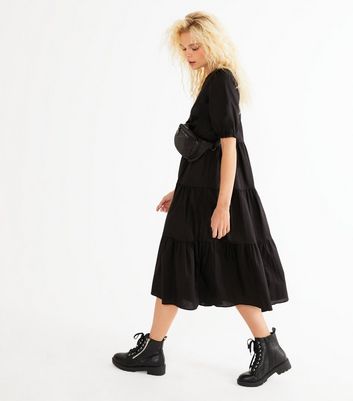 New look black tiered dress Clearance