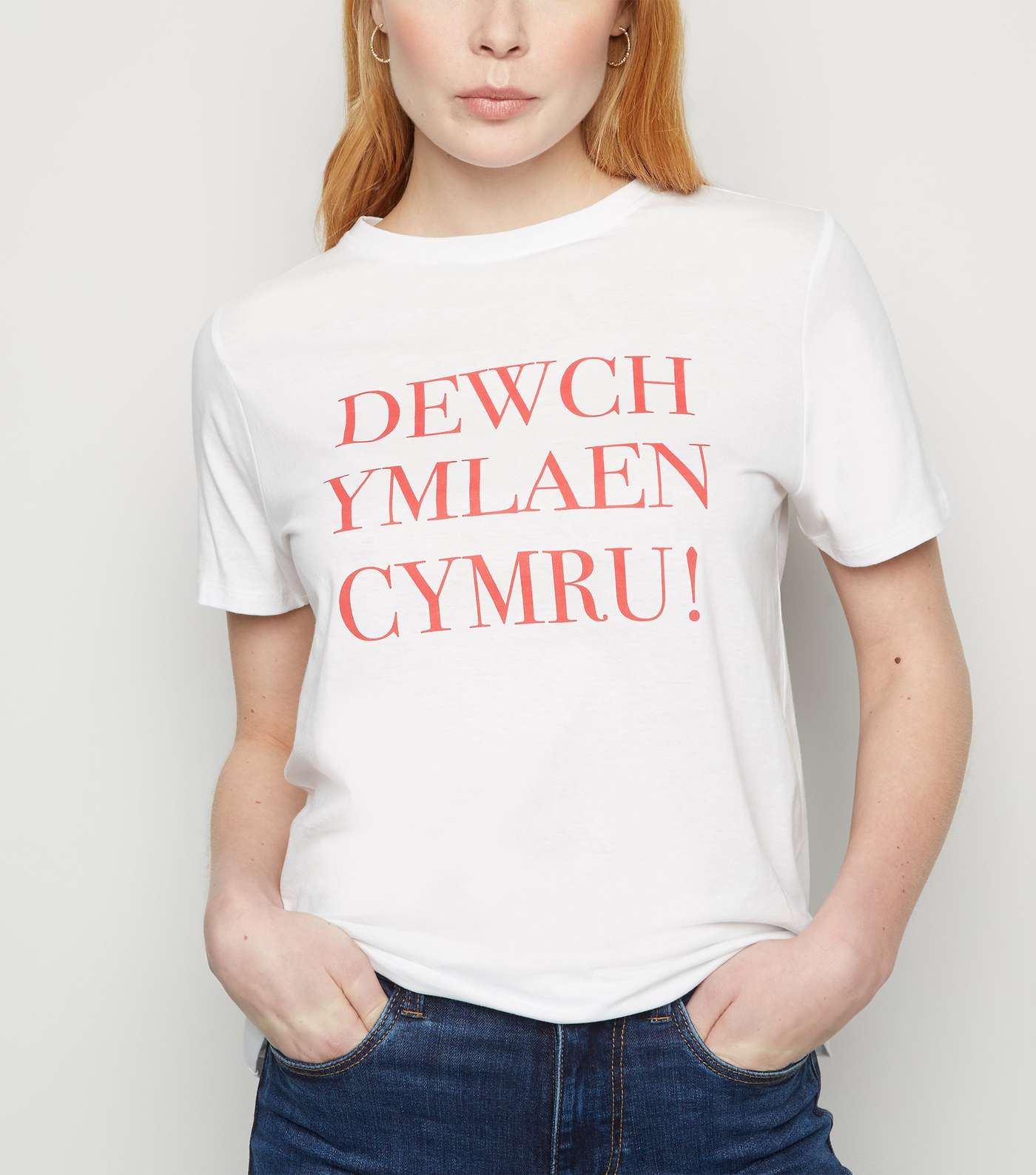 White Rugby Welsh Slogan T-Shirt