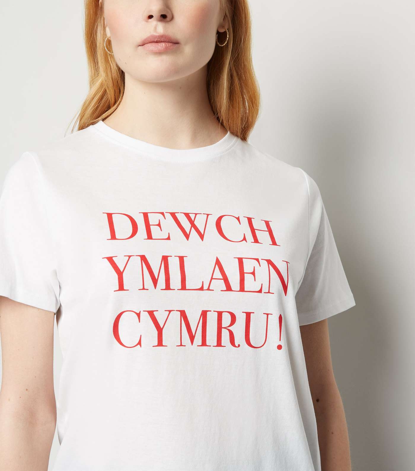 White Rugby Welsh Slogan T-Shirt Image 5
