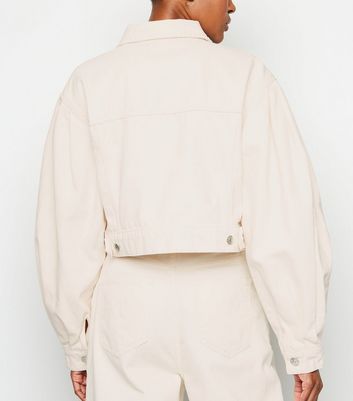 NA-KD Off White Puff Sleeve Oversized 